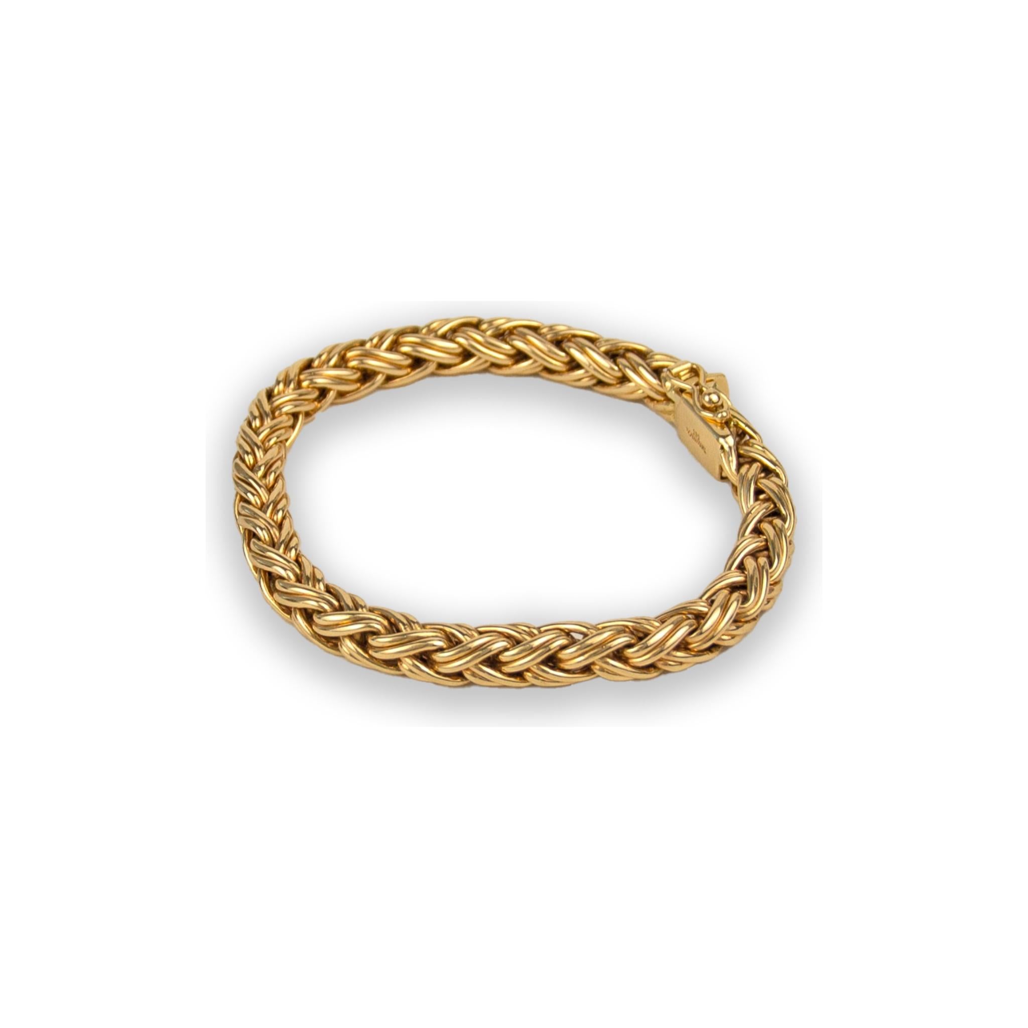Moderne Tiffany & Co., bracelet tissé en or jaune 14 carats en vente
