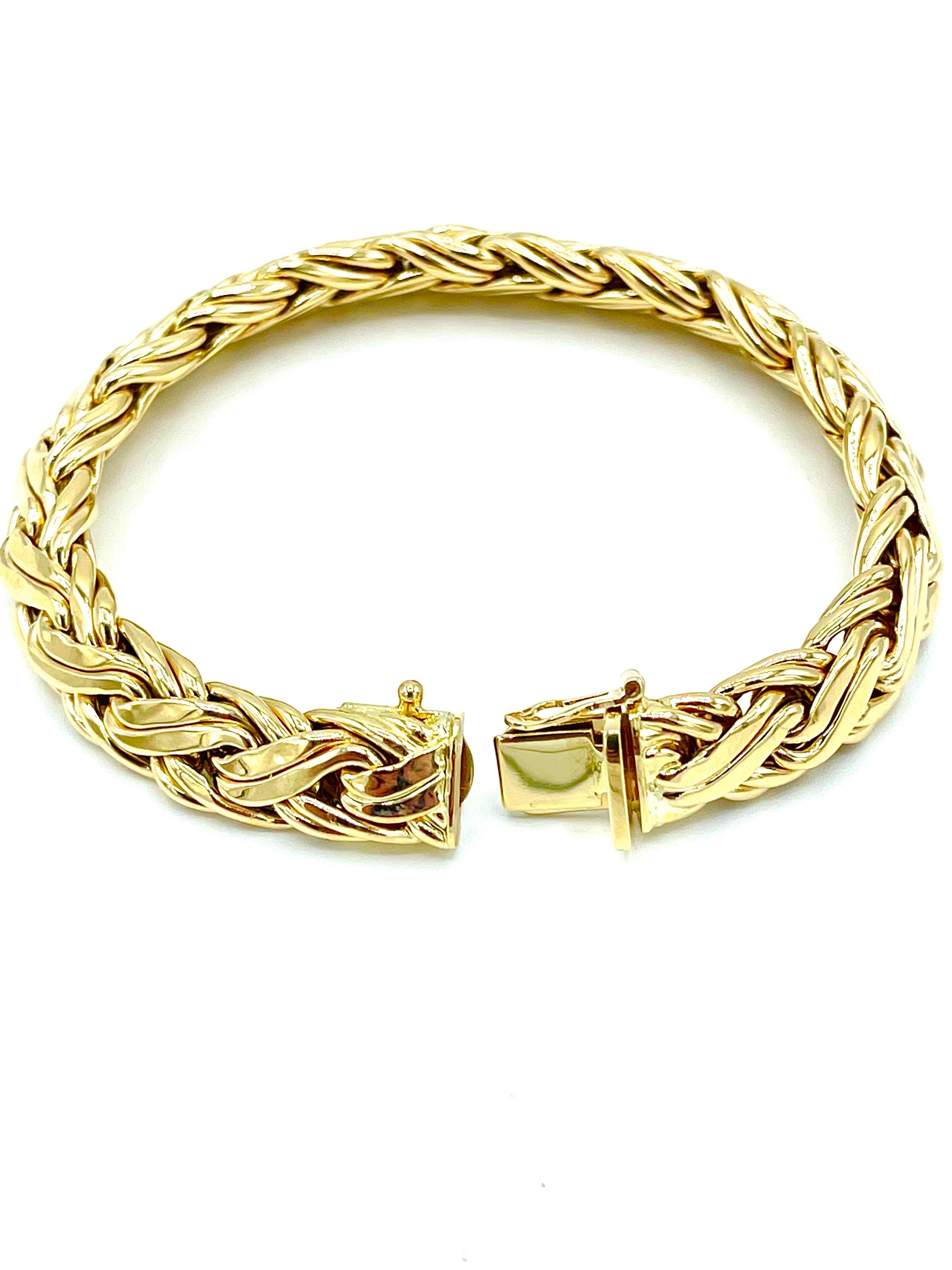 Gewebtes Armband, 14 Karat Gelbgold, von Tiffany & Co. für Damen oder Herren