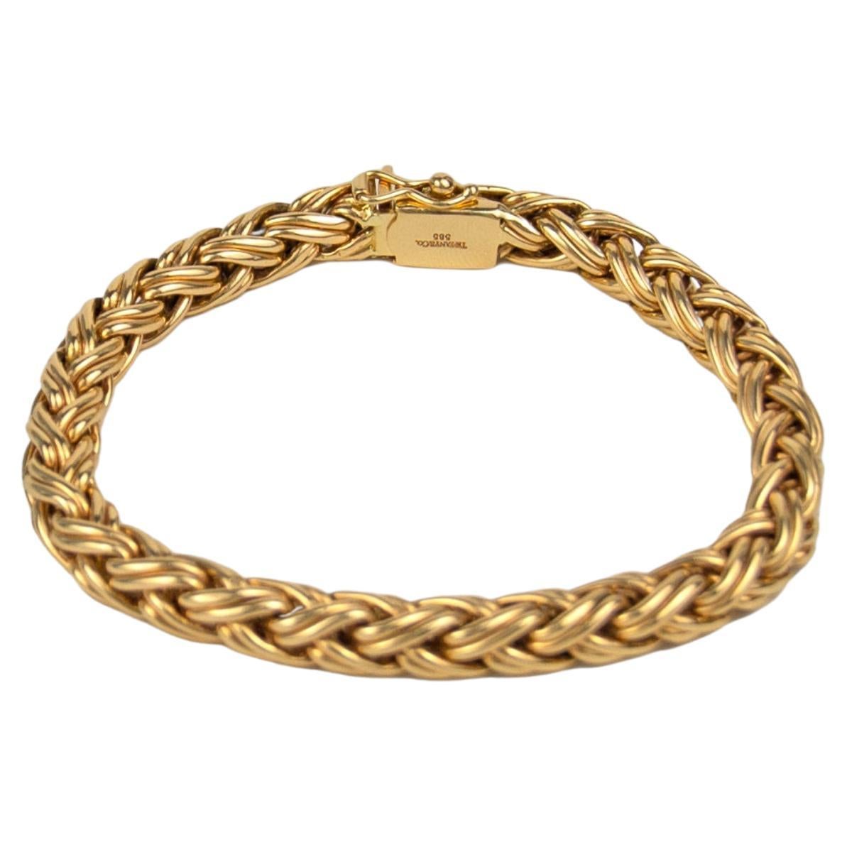 Tiffany & Co., bracelet tissé en or jaune 14 carats en vente