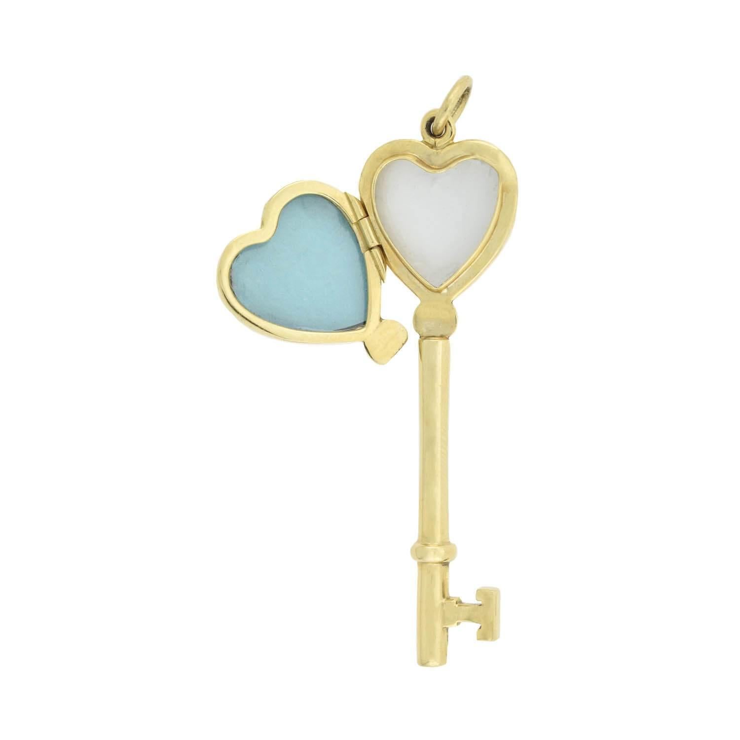 heart locket necklace with key