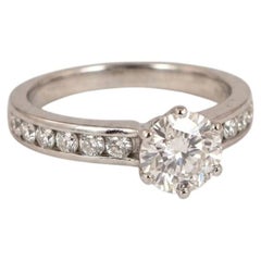 Tiffany & Co. 1.5 Carat Diamond Channel Set Engagement Ring in Platinum