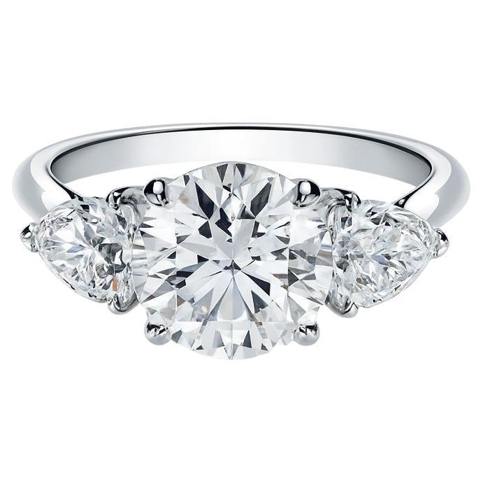 Tiffany & Co. Round Brilliant Diamond Platinum Three-Stone Ring For Sale