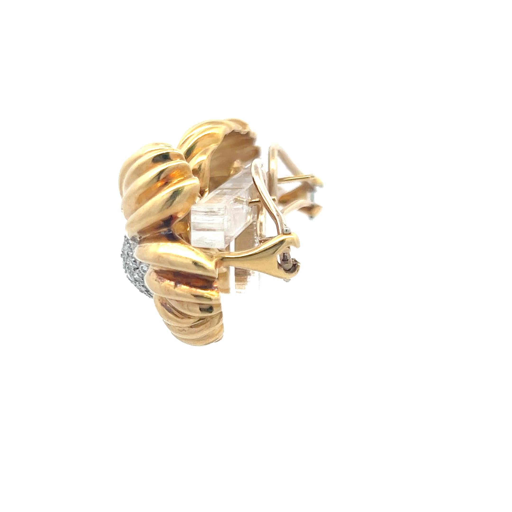 Tiffany & Co. Orecchini a clip con diamante rotondo F-VS da 1,50 carati, in oro 18 carati/piatto. In condizioni buone in vendita a New York, NY