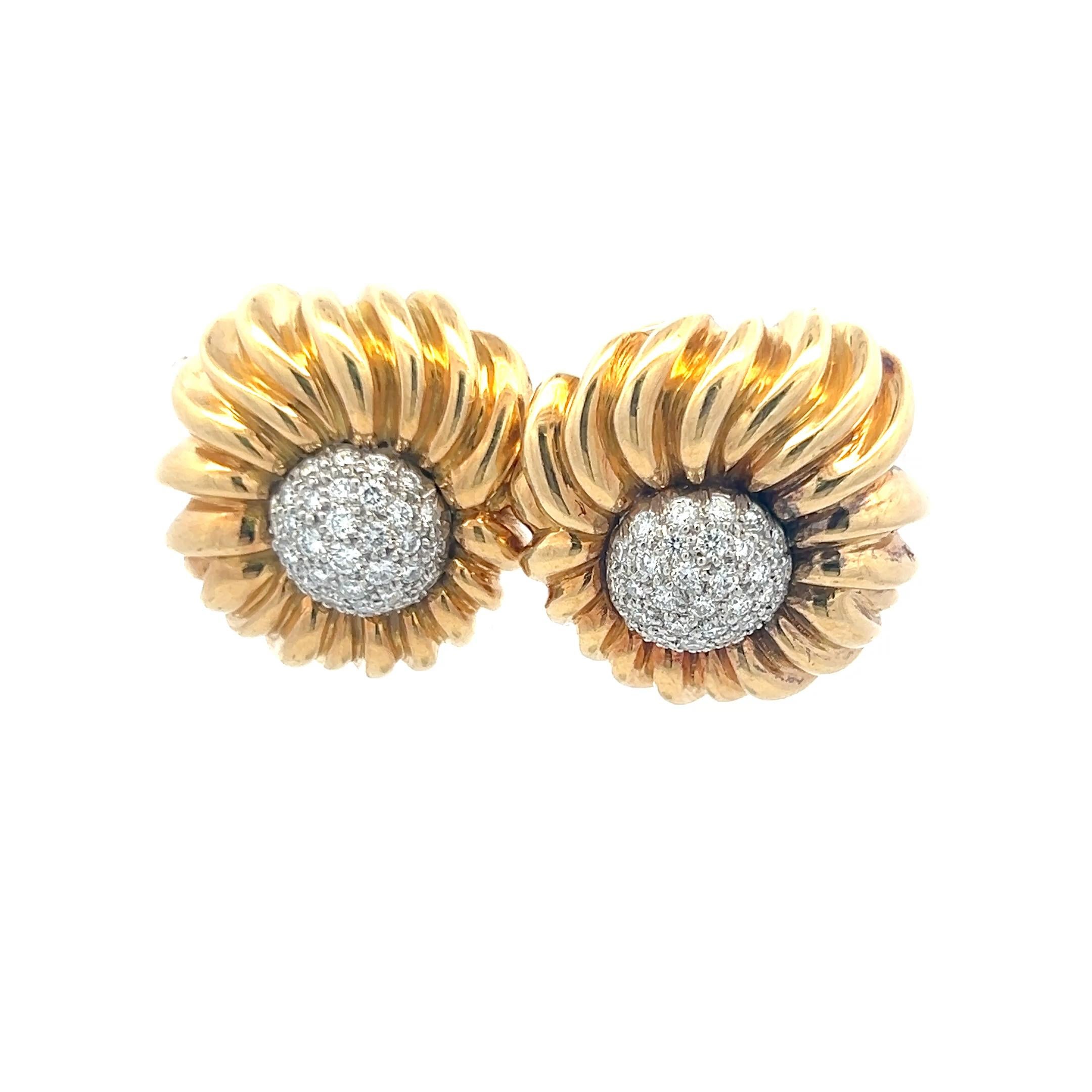 da uomo o donna Tiffany & Co. Orecchini a clip con diamante rotondo F-VS da 1,50 carati, in oro 18 carati/piatto. in vendita