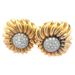 Tiffany & Co 1.50 Carat Round F-VS Diamond 18K Gold/Plat Clip On Earrings