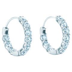 Tiffany & Co. 1.51 Carat Round Brilliant Diamonds Hoop Earrings in Platinum