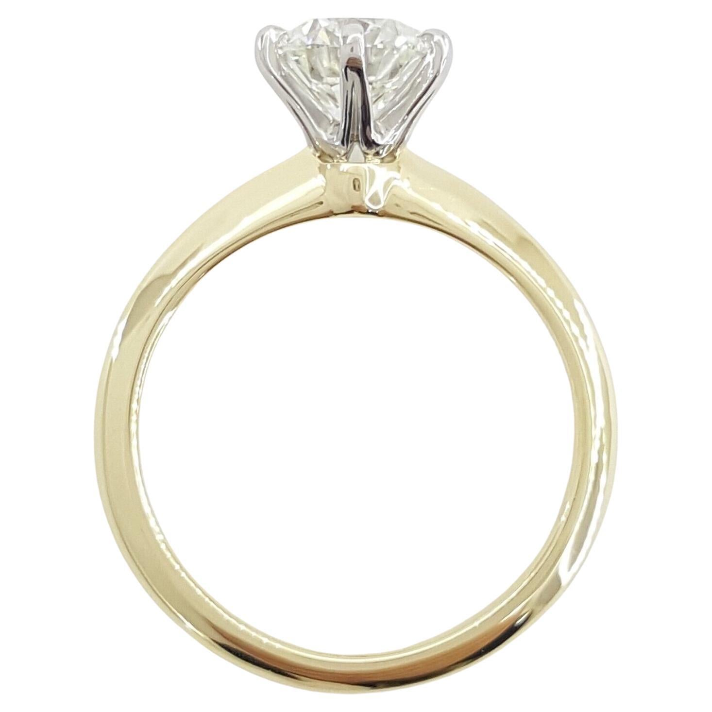 Moderne Tiffany & Co. Bague solitaire en or rose 18k de 1,52 carat de diamants ronds et brillants en vente