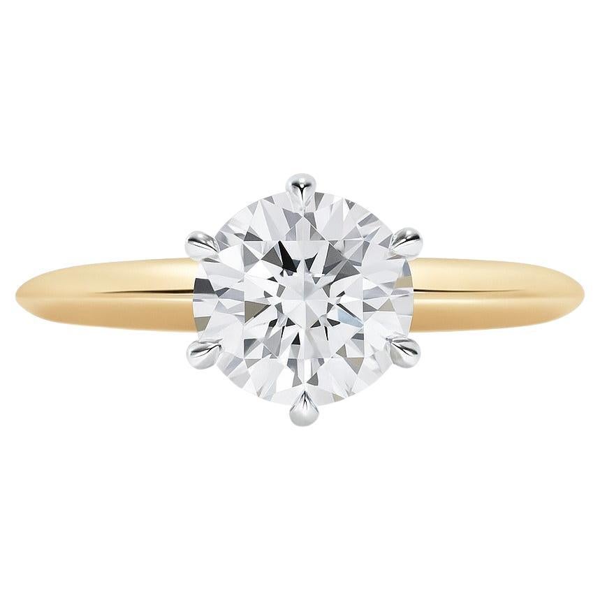 Tiffany
Co. Bague solitaire en or rose 18k de 1,52 carat de diamants ronds et brillants