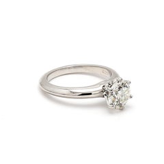 Tiffany & Co 1.52 Carat Round Brilliant I SI1 Diamond Platinum Engagement Ring (bague de fiançailles en platine)