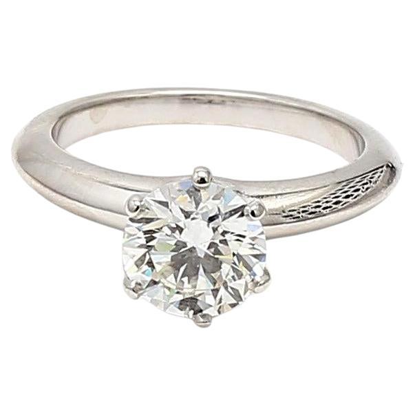 Tiffany & Co 1.52 Carat Round Brilliant I SI1 Diamond Platinum Engagement Ring