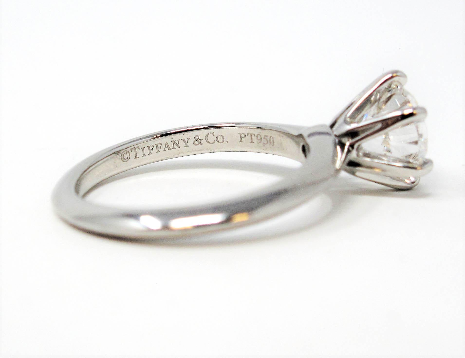 Tiffany & Co 1.52 Carat Round Brilliant Solitaire Engagement Ring Platinum G VS1 1
