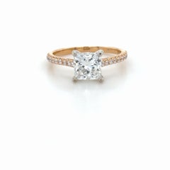 Tiffany & Co., 1.53 Carat Princess Cut Diamond Novo Engagement Ring 18K Rose