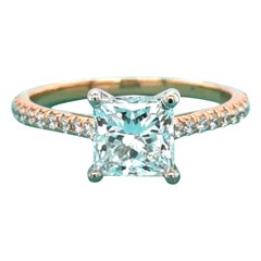 Tiffany & Co., 1.53 Carat Princess Cut Diamond Novo Engagement Ring 18K Rose