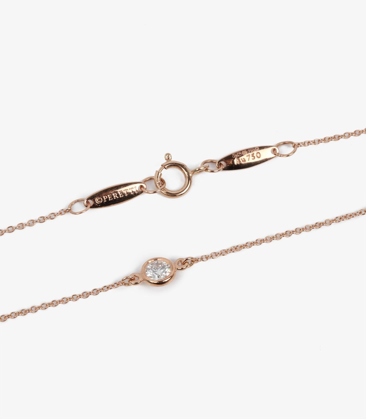 Tiffany & Co. 1.54ct Diamond 18ct Rose Gold Elsa Diamonds by the Yard Necklace In Excellent Condition For Sale In Bishop's Stortford, Hertfordshire