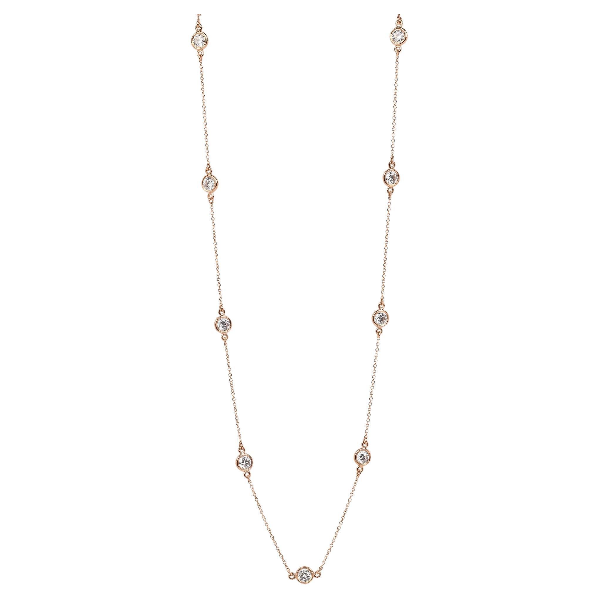 Tiffany & Co. 1.54ct Diamond 18ct Rose Gold Elsa Diamonds by the Yard Necklace