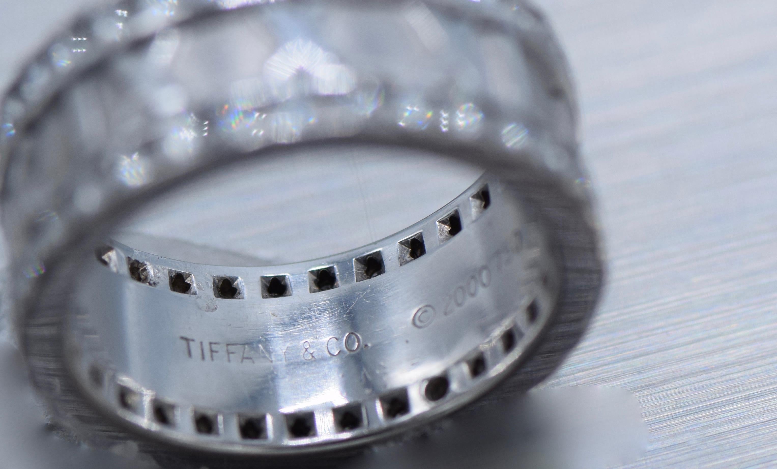 Tiffany & Co. 1.55 Carat Diamond and White Gold 'Atlas' Band Ring In Excellent Condition For Sale In New York, NY