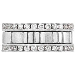 Antique Tiffany & Co. 1.55 Carat Diamond and White Gold 'Atlas' Band Ring