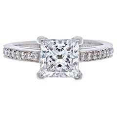Tiffany 
Co. 1.55 Carat Princess Cut Diamond E/Vs1 Engagement Ring