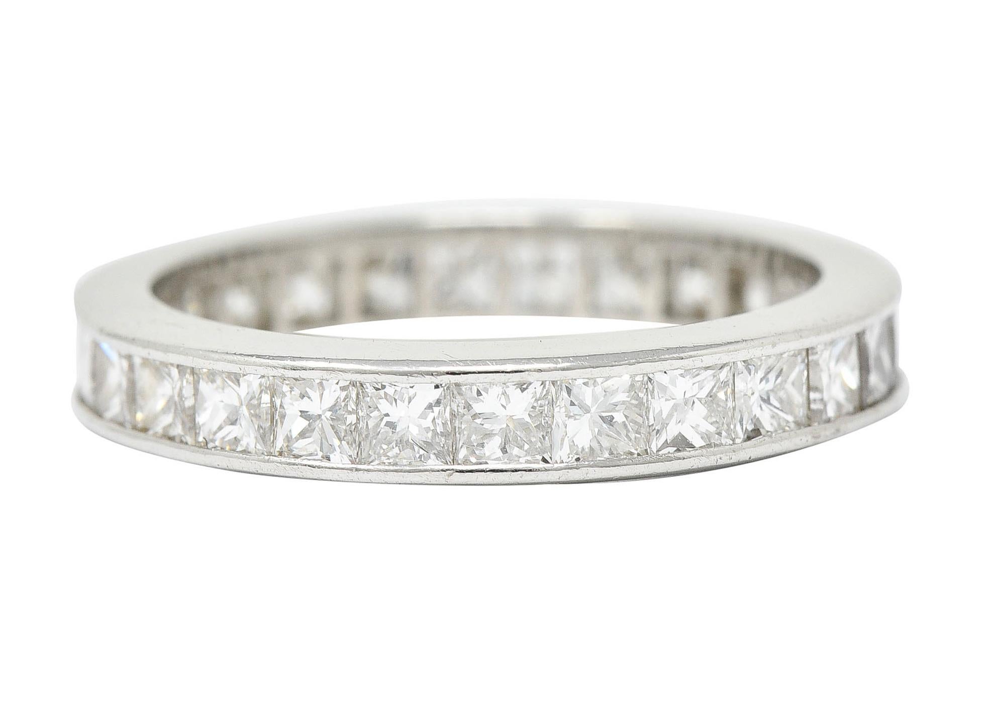 Princess Cut Tiffany & Co. 1.55 Carats Diamond Platinum Eternity Band Ring