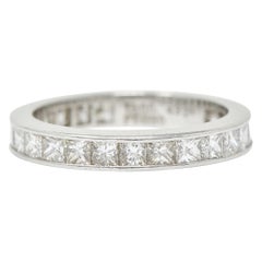 Vintage Tiffany & Co. 1.55 Carats Diamond Platinum Eternity Band Ring