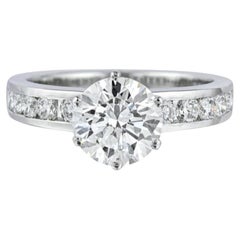 Tiffany & Co. 1.57 Carats Diamond Solitaire Engagement Platinum Ring