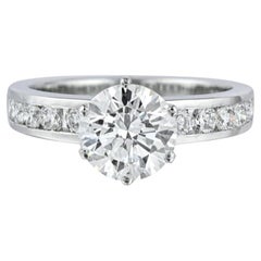 Tiffany & Co. 1.57 Carats Diamond Solitaire Engagement Platinum Ring