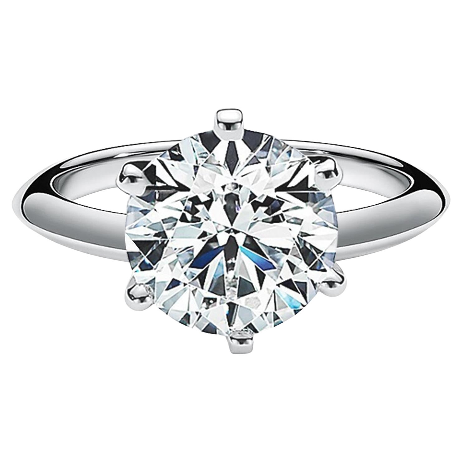 Anello di fidanzamento solitario con diamante rotondo taglio brillante da 1.58 carati di Tiffany & Co.