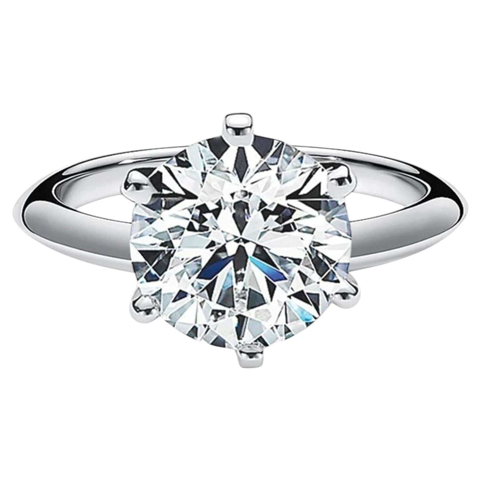 Tiffany & Co. 1.58 Carat Round Brilliant Cut Diamond Solitaire Engagement Ring For Sale