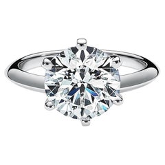 Tiffany & Co. Anillo de compromiso solitario con diamante talla brillante redondo de 1.58 quilates