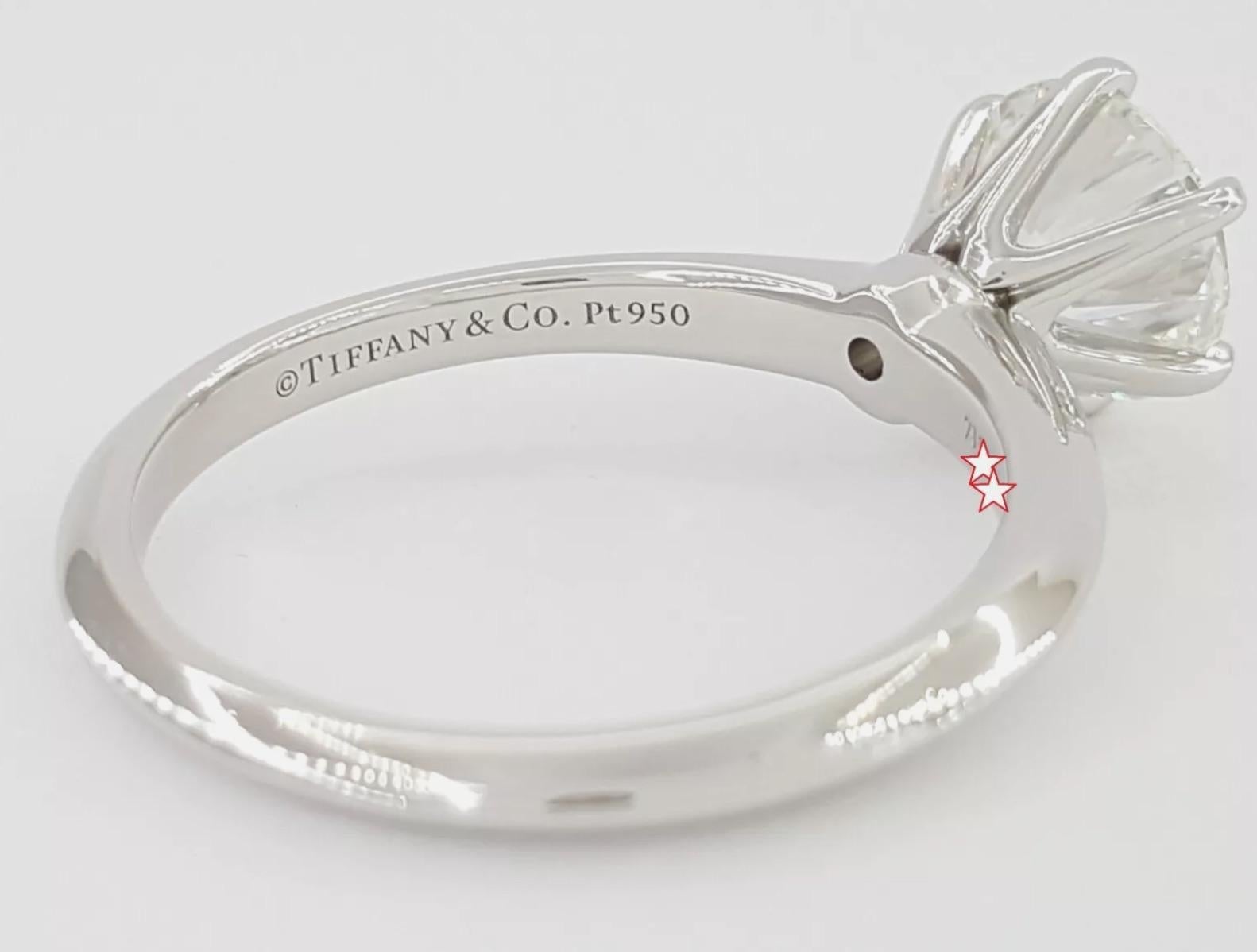 Tiffany & Co., 1.59 Carat Round Brilliant Cut Diamond Engagement Ring For Sale 1