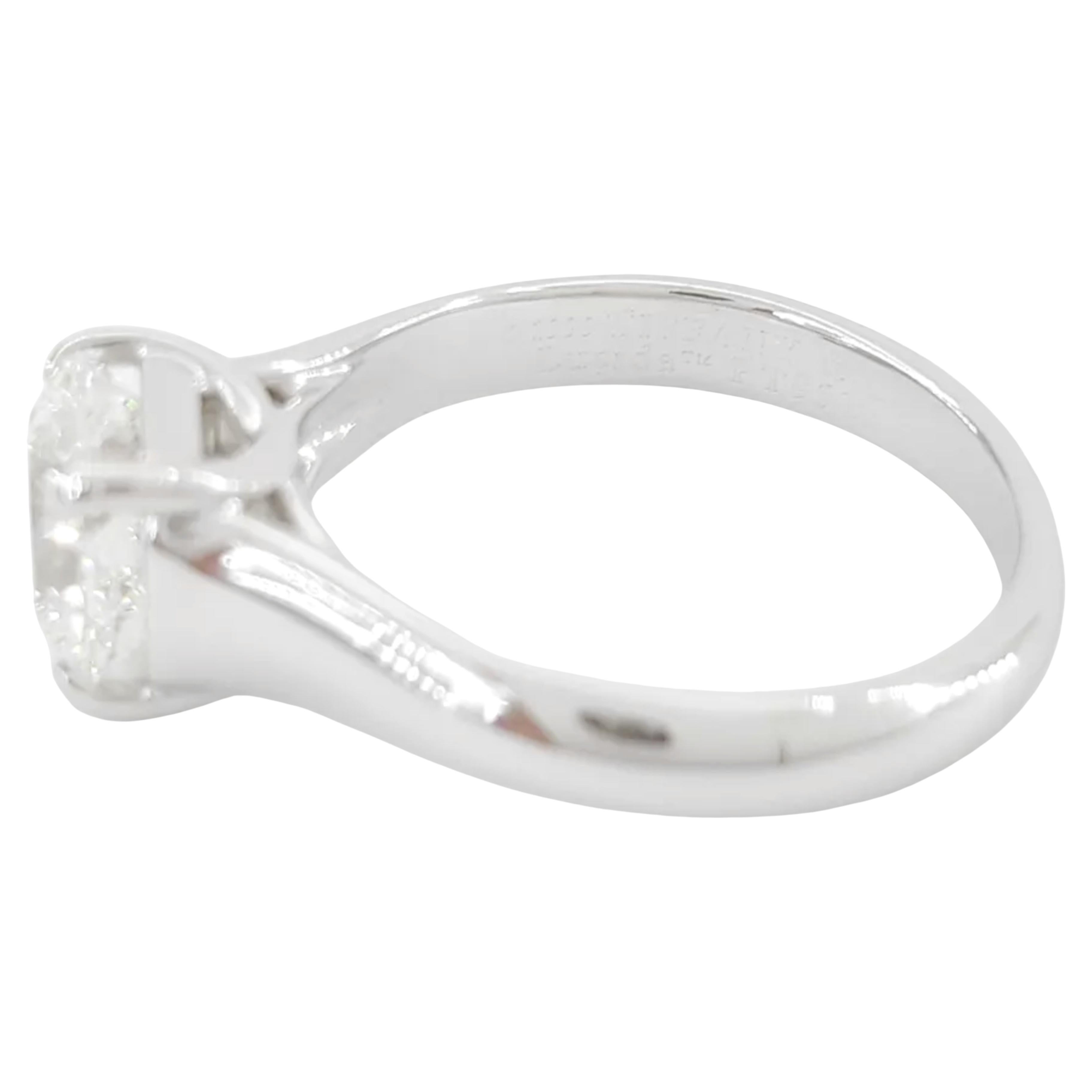 Radiant Cut Tiffany & Co. 1.59 ct Platinum Lucida Square Brilliant Cut Diamond Ring For Sale