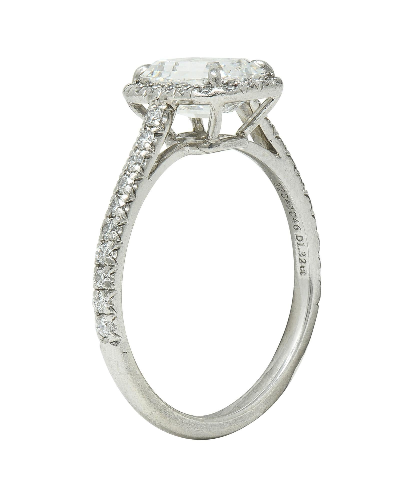 Tiffany & Co. 1.59 CTW Emerald Cut Diamond Platinum Soleste Engagement Ring For Sale 5
