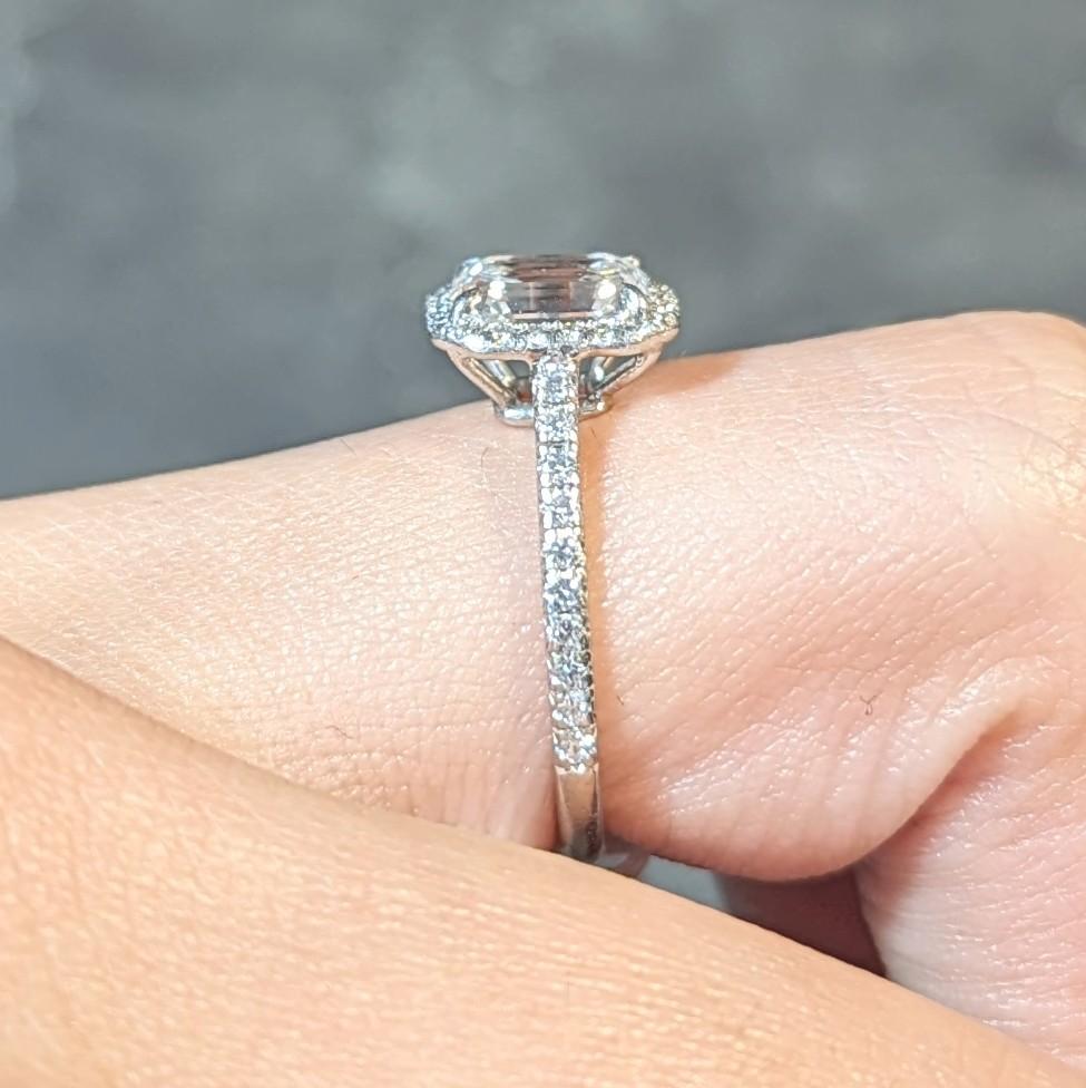 Tiffany & Co. 1.59 CTW Emerald Cut Diamond Platinum Soleste Engagement Ring For Sale 11