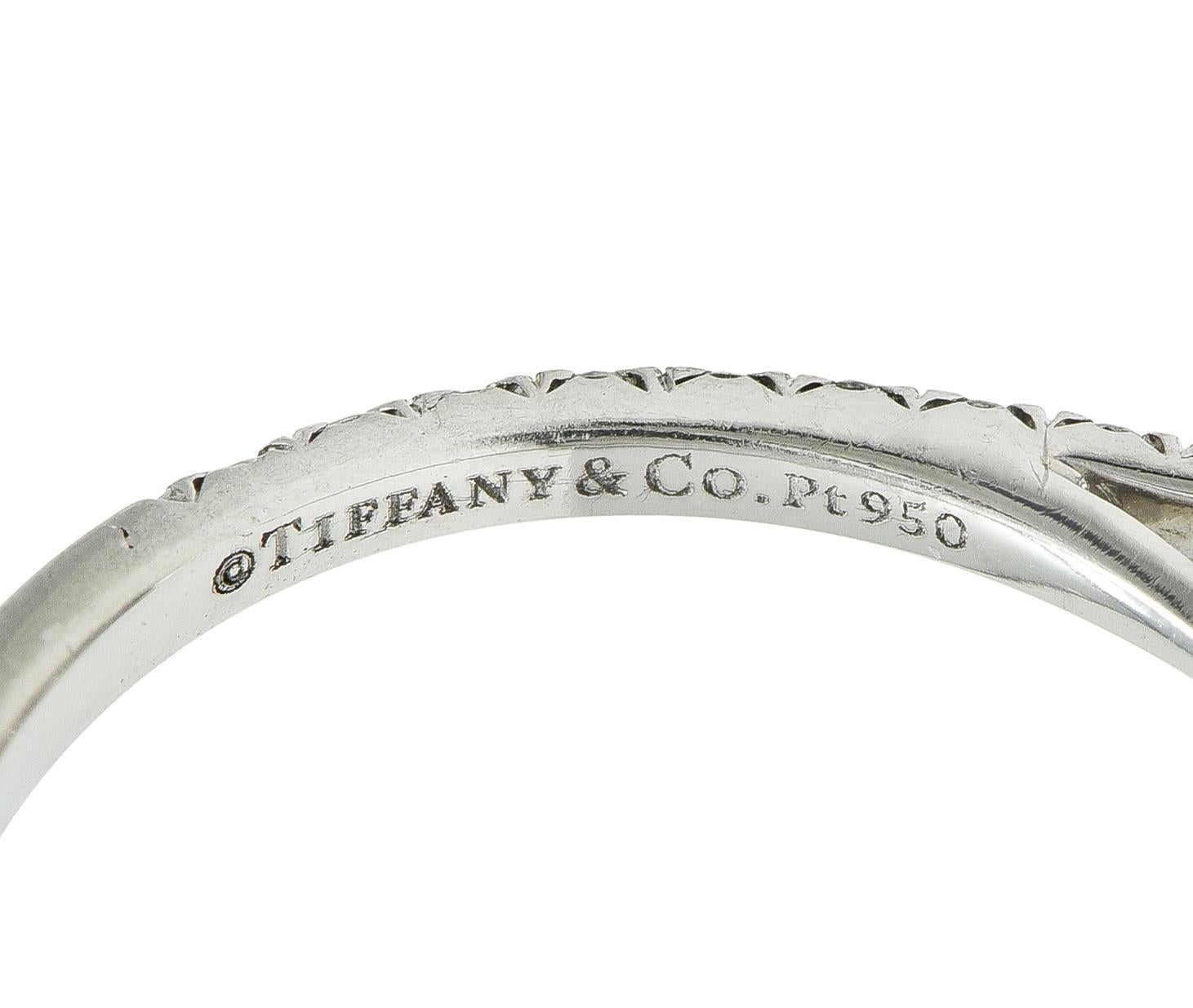 Tiffany & Co. 1.59 CTW Emerald Cut Diamond Platinum Soleste Engagement Ring For Sale 2