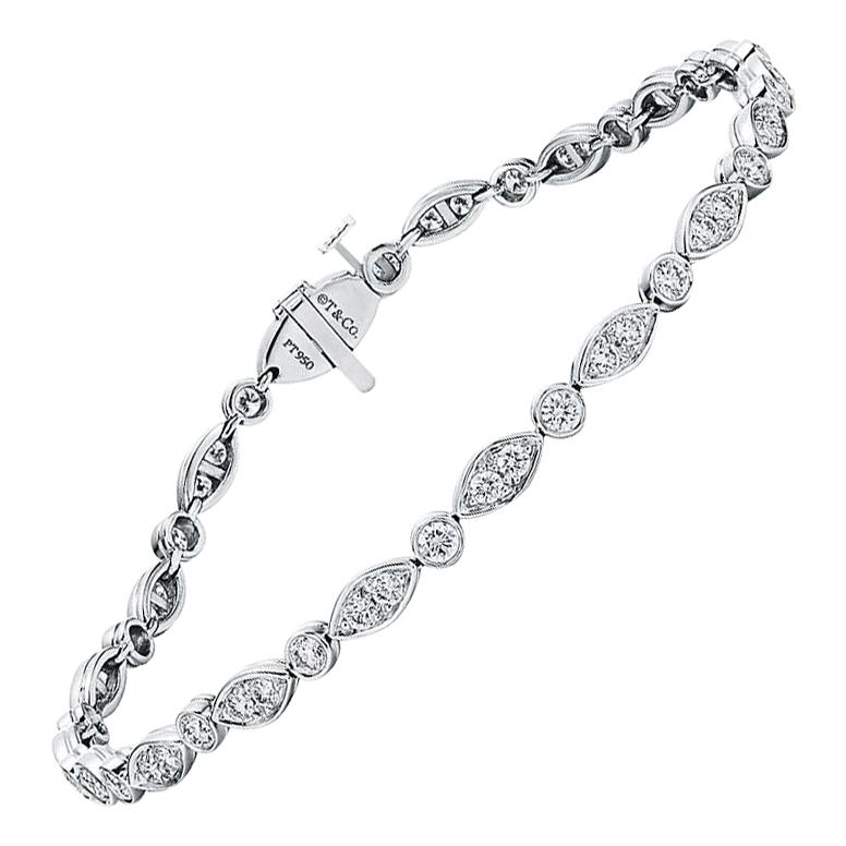 Virus thuis camera Tiffany and Co. 1.60 Carat Diamond Jazz Bracelet in Platinum at 1stDibs |  tiffany jazz bracelet, tiffany anklet