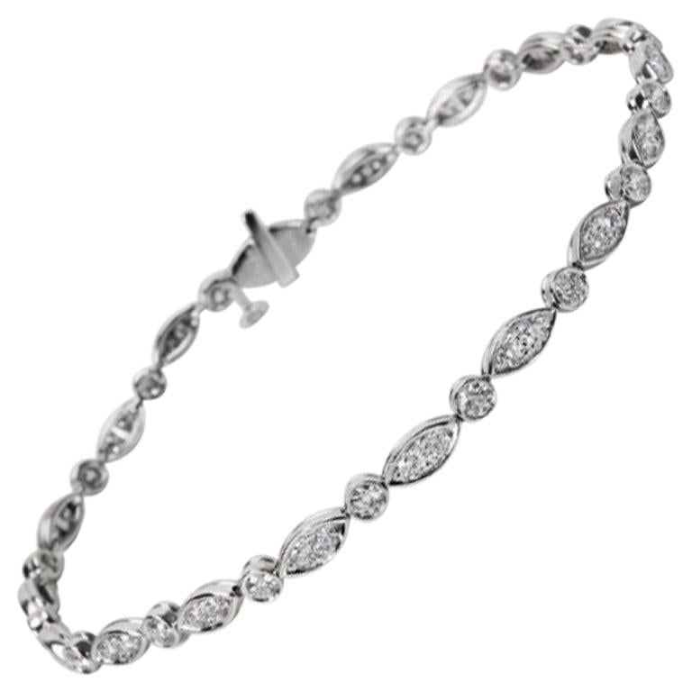 Tiffany Co Jazz Diamond Platinum Bracelet 1.60 Ct, 7 – Crown Jewelers