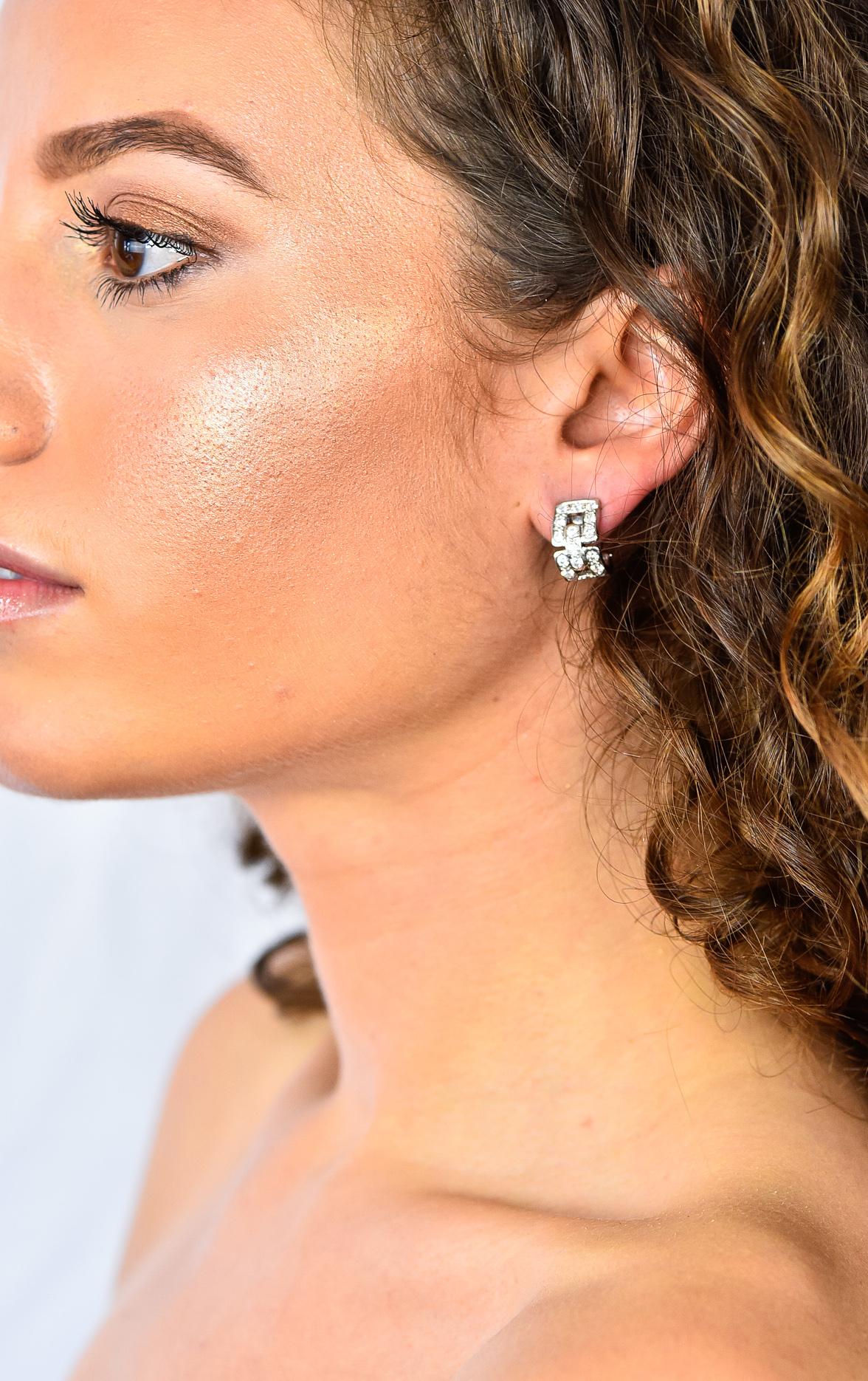 Tiffany & Co. 1.60 Carat Diamond Platinum Link Earrings 5