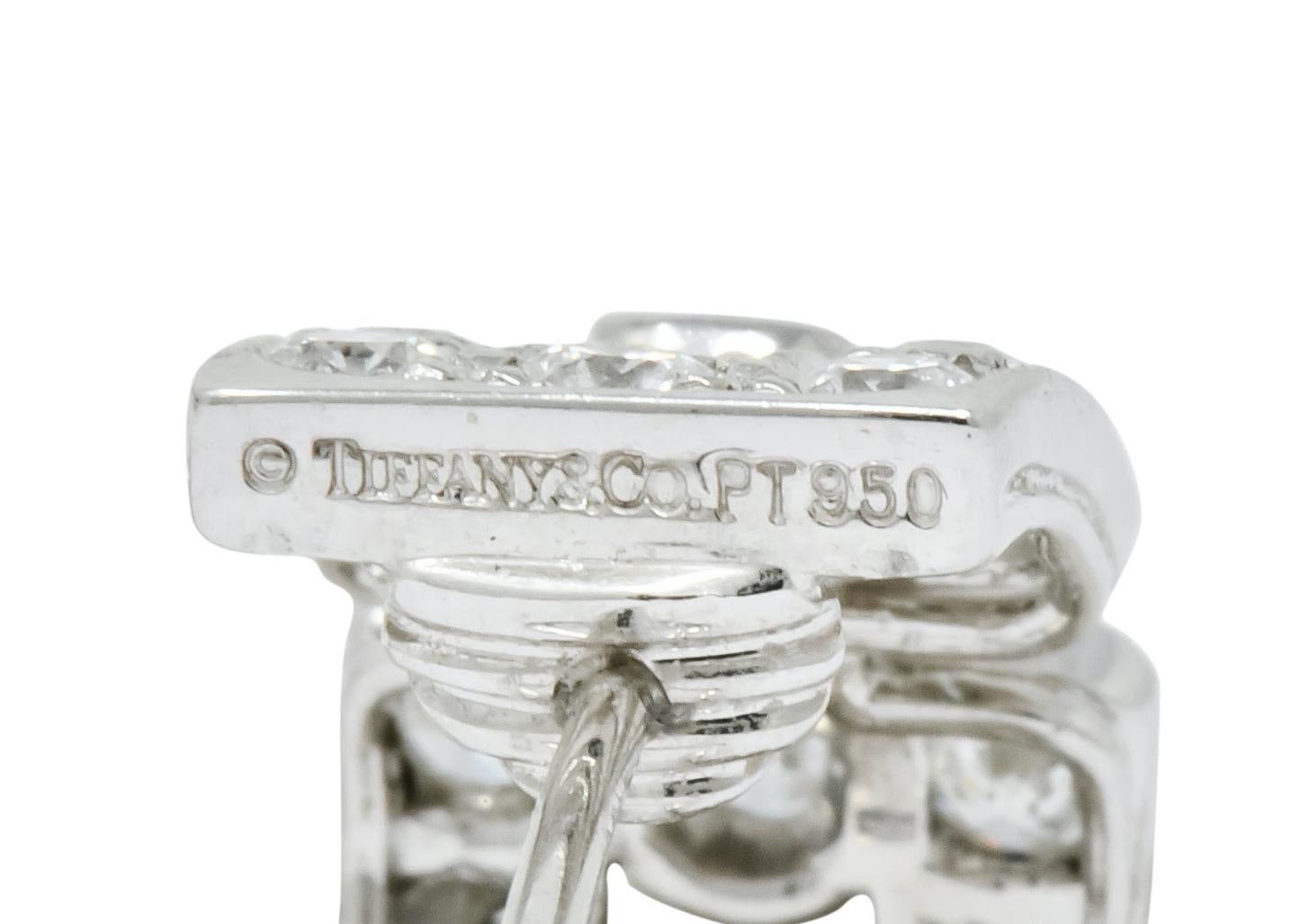 Tiffany & Co. 1.60 Carat Diamond Platinum Link Earrings 1