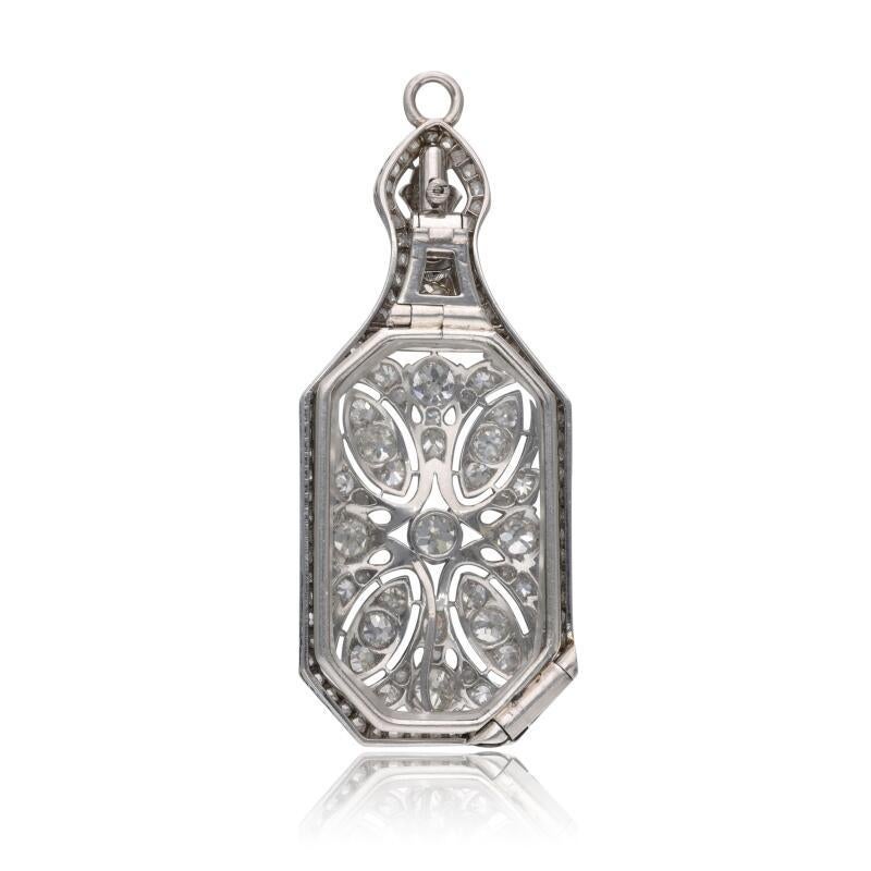 Tiffany & Co 1.60 Carat Round Brilliant G VS1 Diamond Platinum Pendant Eye Glass In Good Condition For Sale In New York, NY
