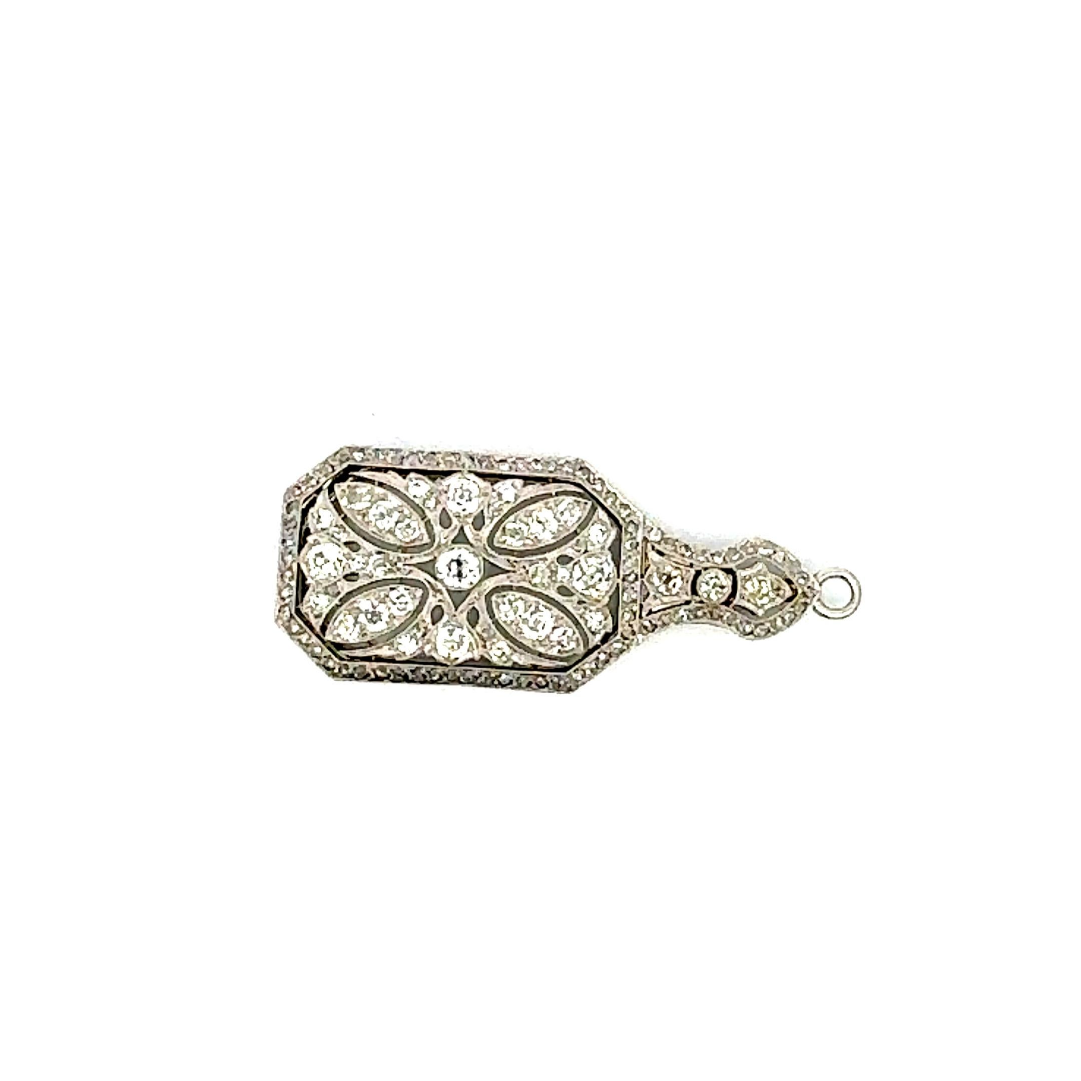Tiffany & Co 1.60 Carat Round Brilliant G VS1 Diamond Platinum Pendant Eye Glass For Sale 1