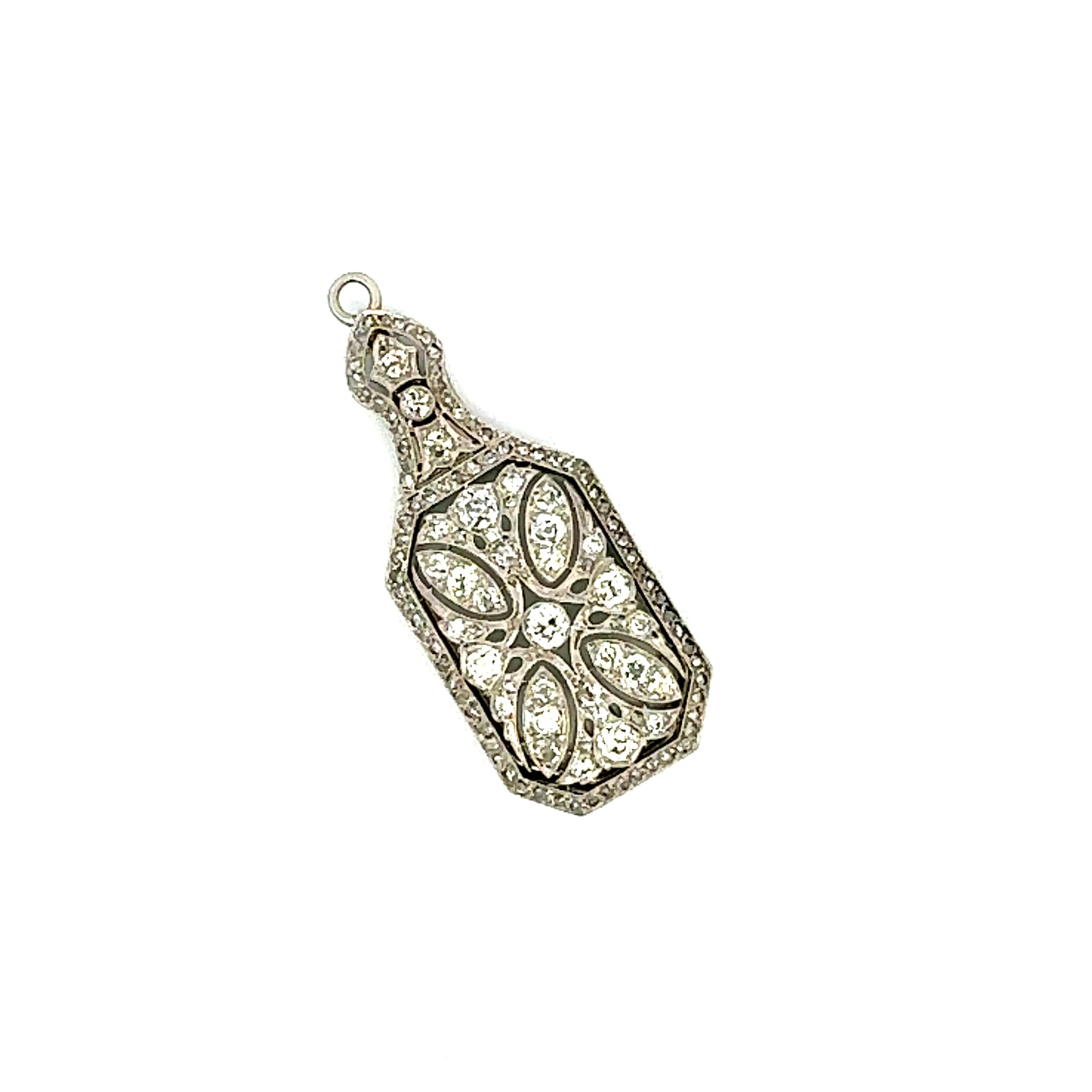 Tiffany & Co 1.60 Carat Round Brilliant G VS1 Diamond Platinum Pendant Eye Glass For Sale 2