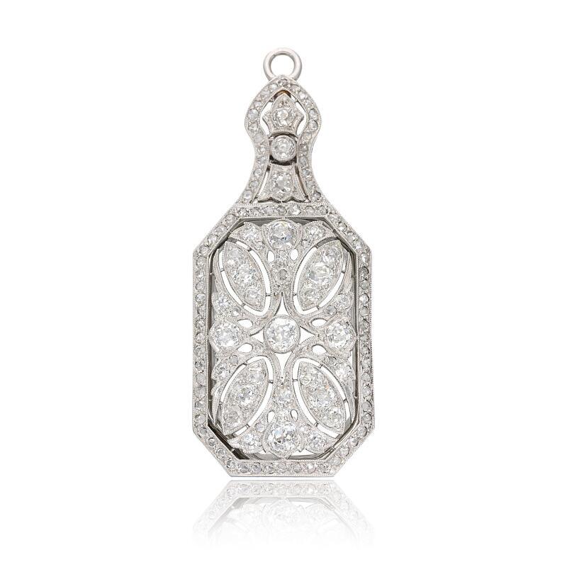 Tiffany & Co 1.60 Carat Round Brilliant G VS1 Diamond Platinum Pendant Eye Glass For Sale 4