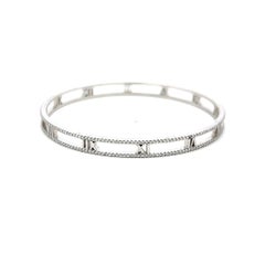 Tiffany & Co 1.60 Carat Round Diamond 18 Karat White Gold Bangle Bracelet