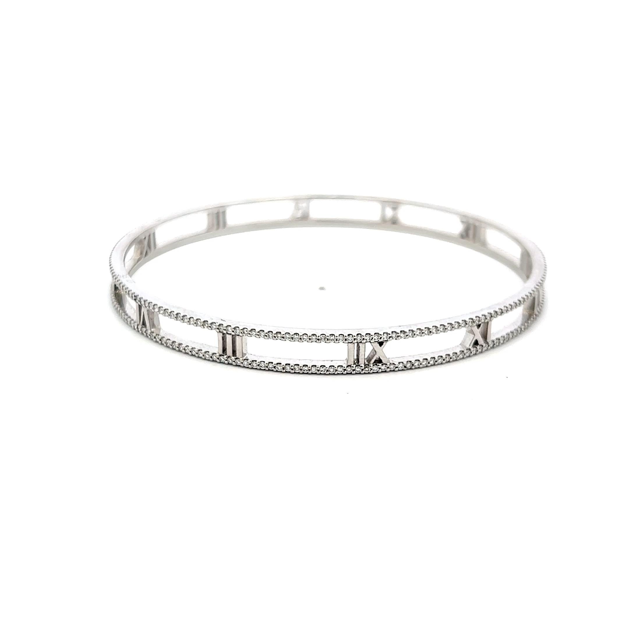Tiffany & Co. 1,60 Karat runder Diamant 18 Karat Weißgold-Armreif Damen im Angebot