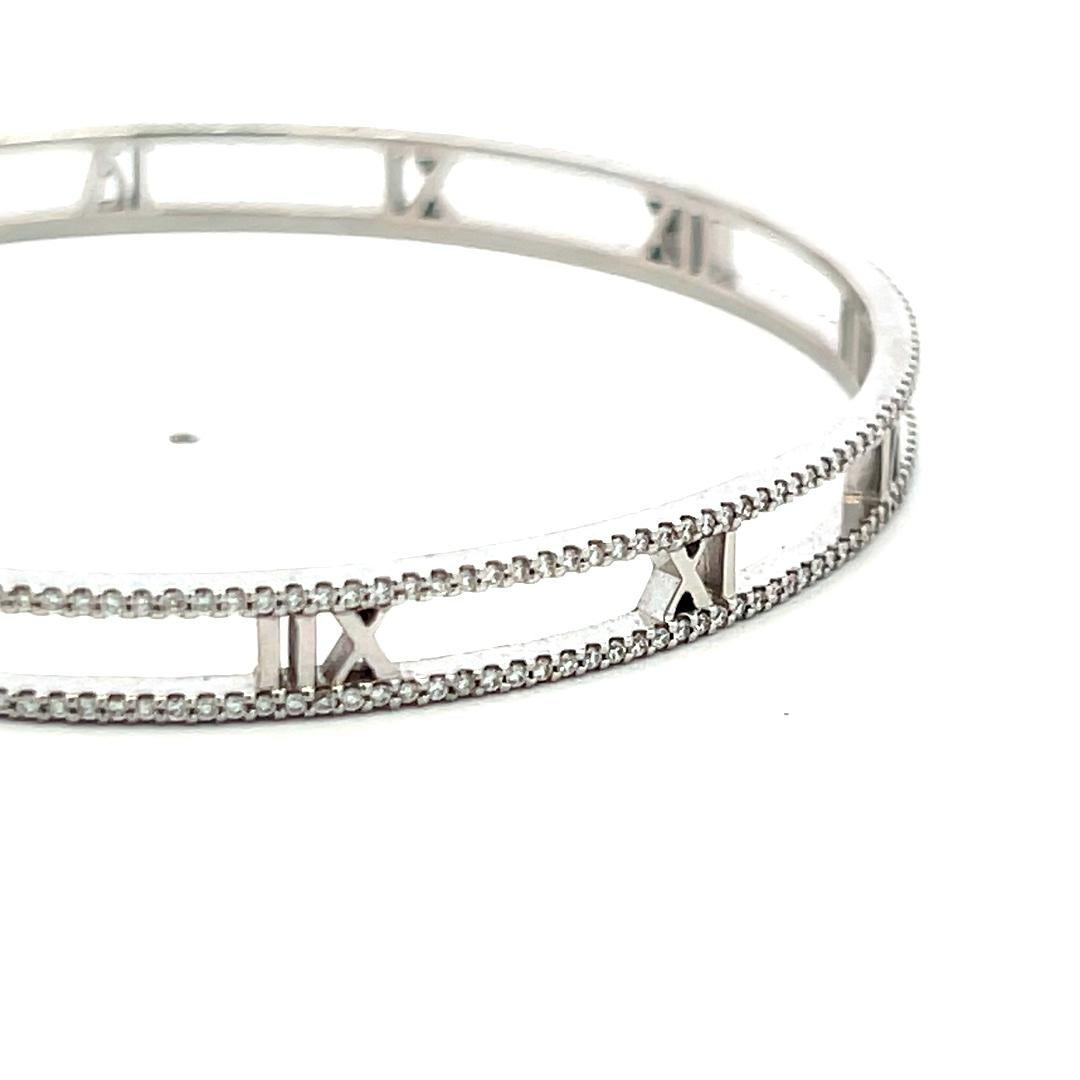 Tiffany & Co. 1,60 Karat runder Diamant 18 Karat Weißgold-Armreif im Angebot 1