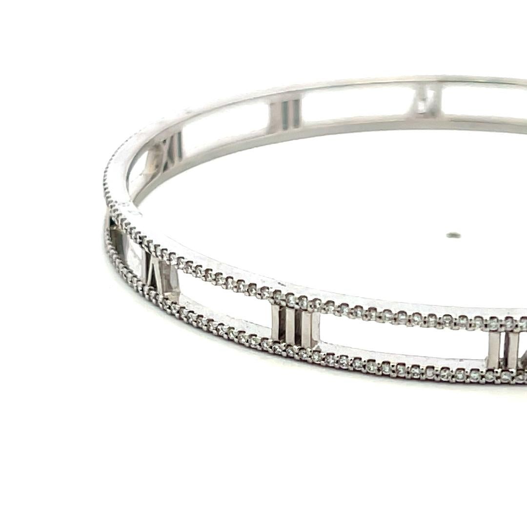 Tiffany & Co. 1,60 Karat runder Diamant 18 Karat Weißgold-Armreif im Angebot 2