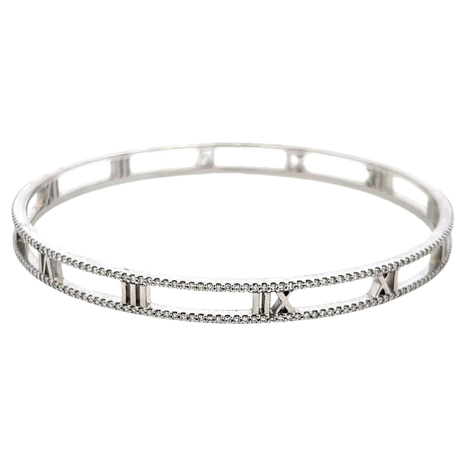 Tiffany & Co. 1,60 Karat runder Diamant 18 Karat Weißgold-Armreif im Angebot