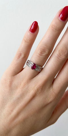 Tiffany & Co. 1.60 Carat Ruby and Diamond Platinum Ring