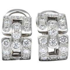 Tiffany & Co. 1.60 Carat Diamond Platinum Link Earrings