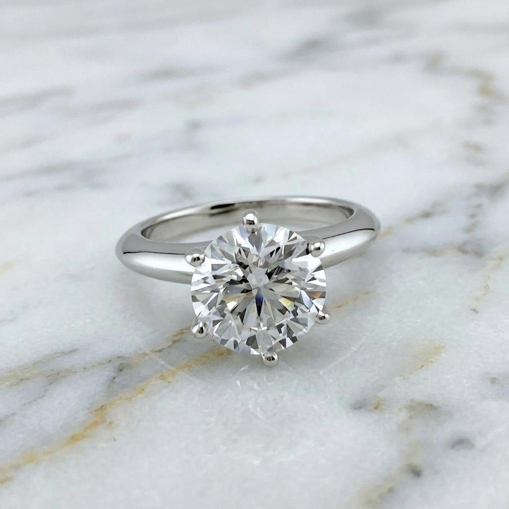 Tiffany & Co. Bague de fiançailles à diamants ronds et brillants de 1,60ct Excellent état - En vente à Chicago, IL